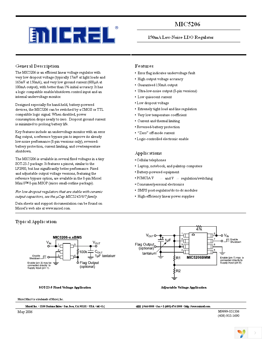 MIC5206-3.3YM5 TR Page 1